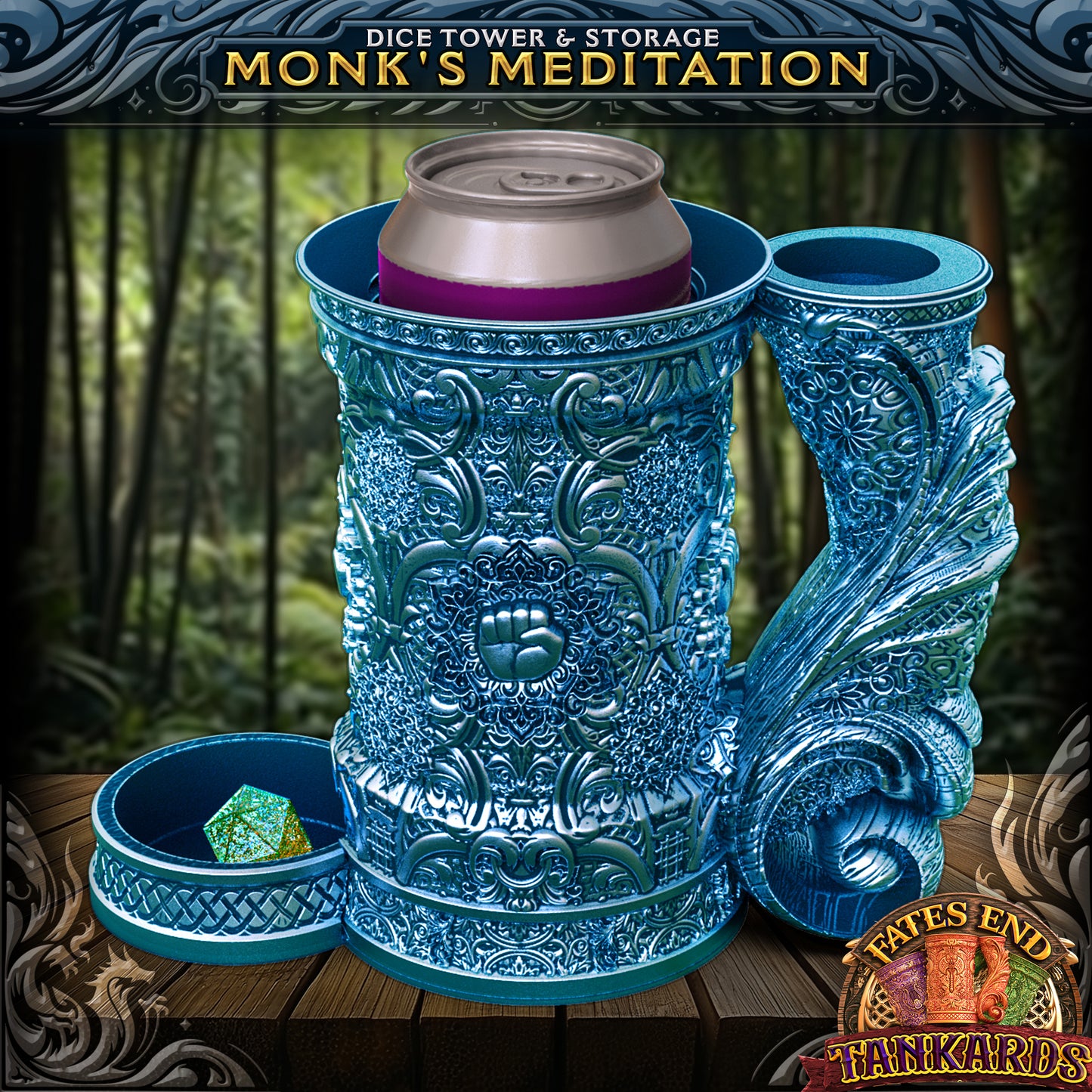 12oz Class Tankard Dice Tower with Optional Matching Dice Vault