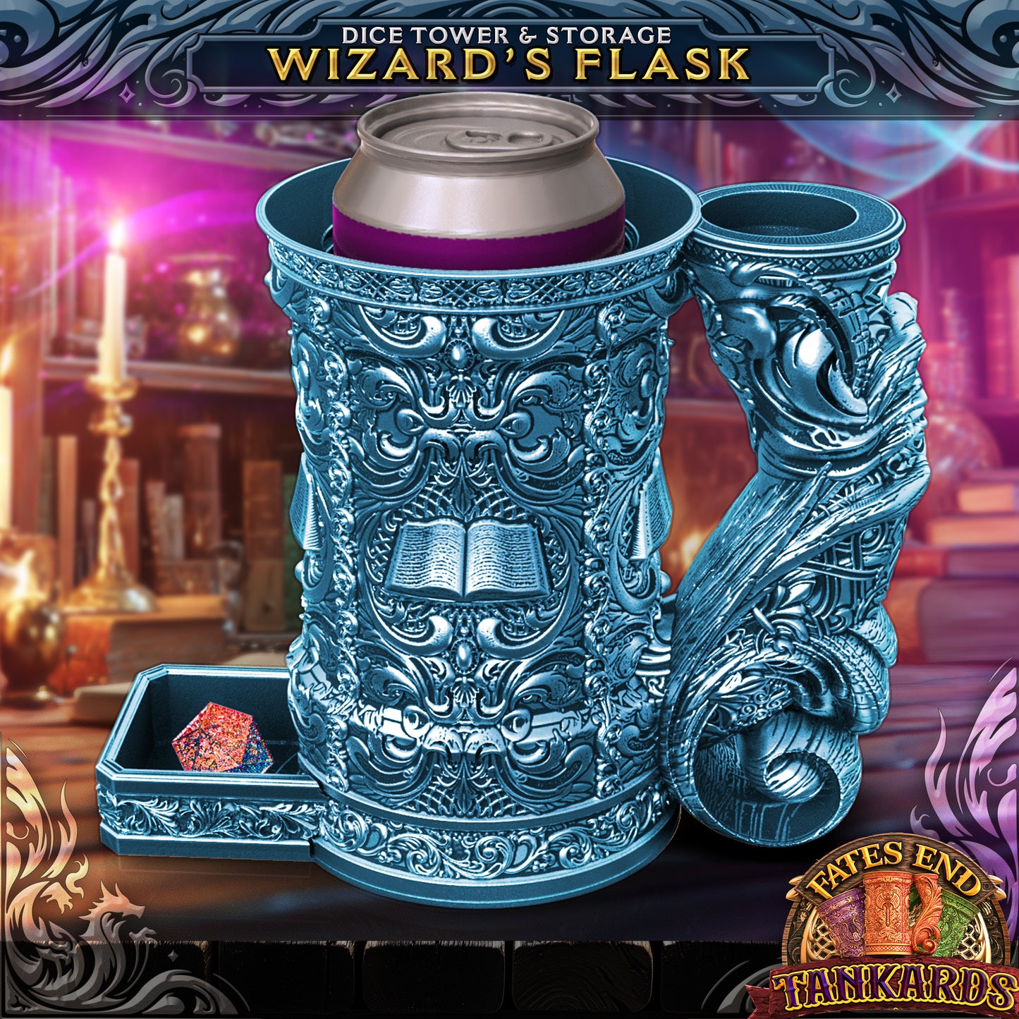 12oz Class Tankard Dice Tower with Optional Matching Dice Vault
